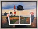 Ode aan Magritte, Le Phare - olie op doek - 90x120 cm
