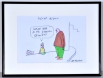 Positief blijven - Originele cartoon - Ingelijst