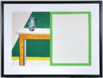 Tafel met koffiekan - litho